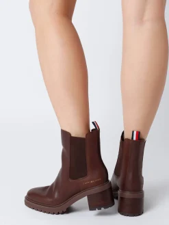 Bottines à talon en cuir TOMMY HILFIGER
