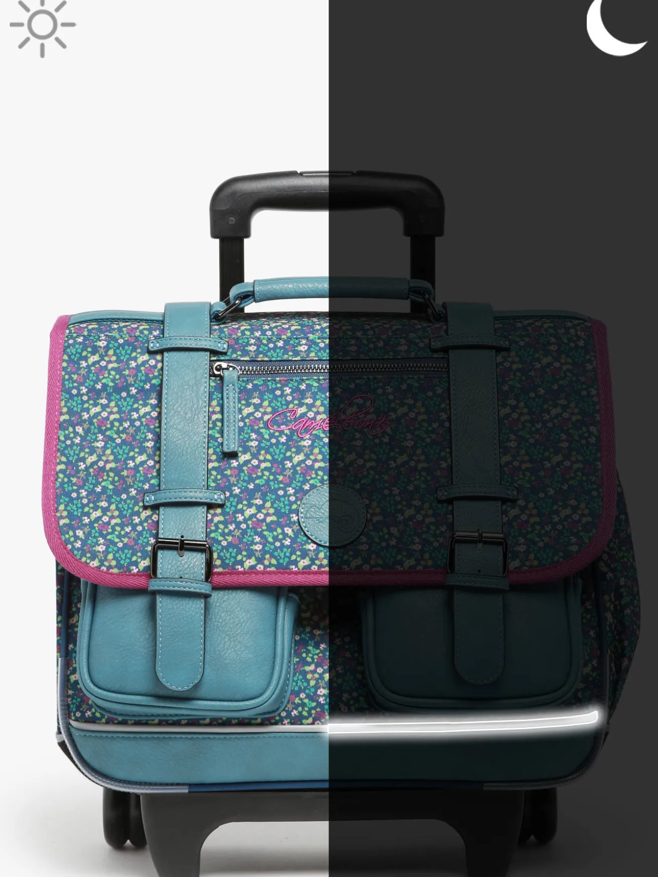 Cartable à roulettes 2 compartiments CAMELEON