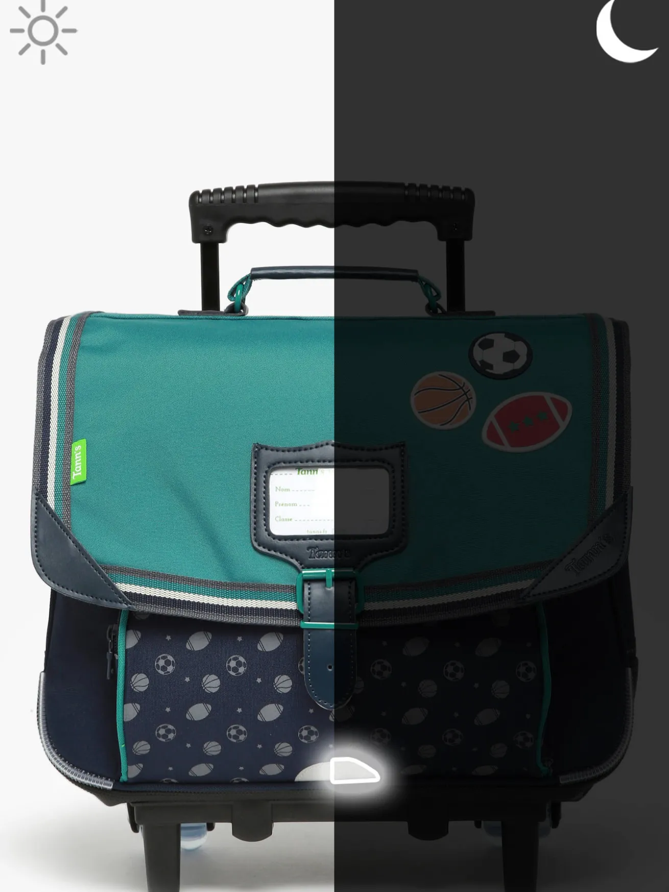 Cartable à roulettes 2 compartiments TANN'S
