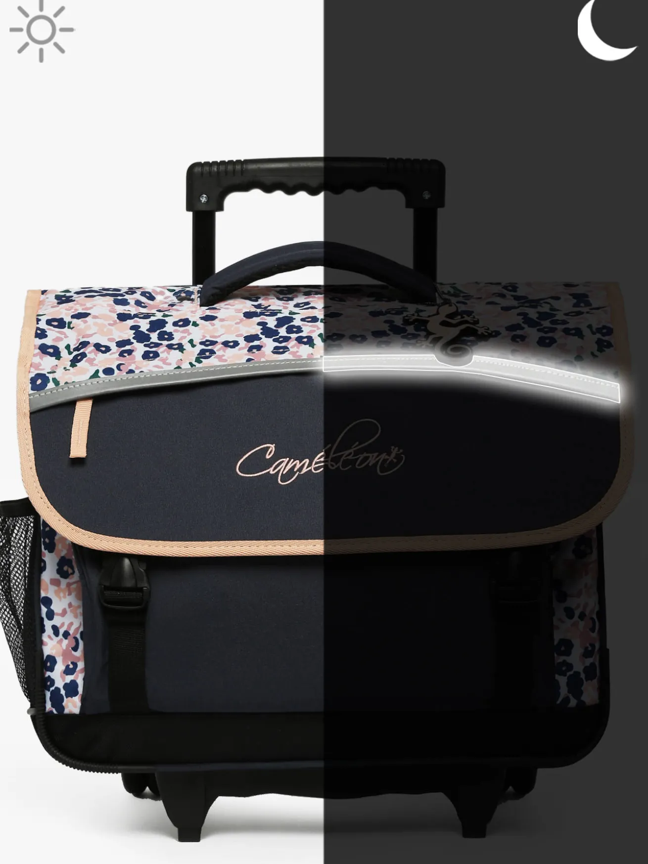 Cartable à roulettes enfant 3 compartiments CAMELEON