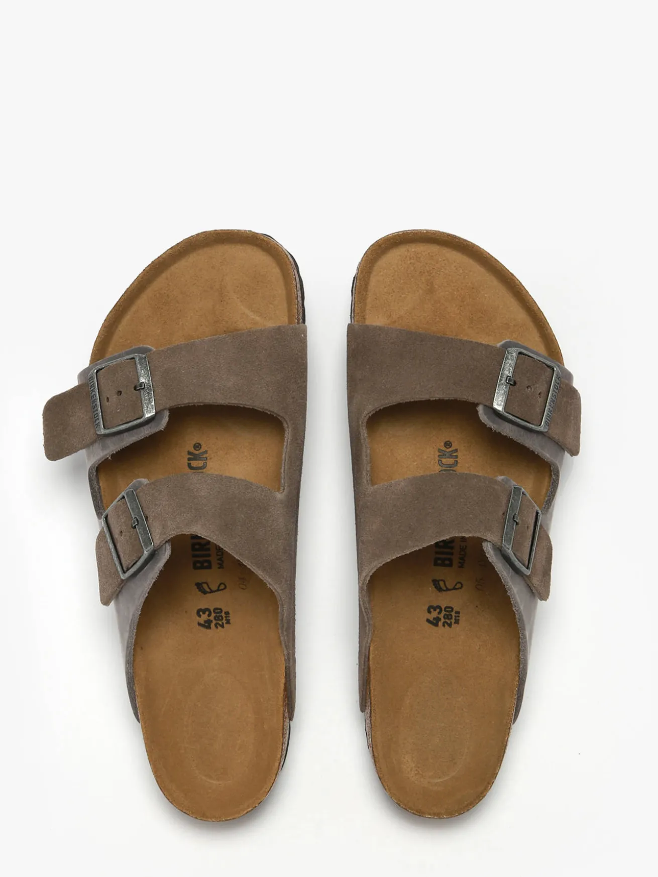 Mules Arizona Concrete Gray en cuir BIRKENSTOCK