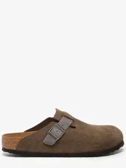 Mules Boston Concrete Gray en cuir BIRKENSTOCK