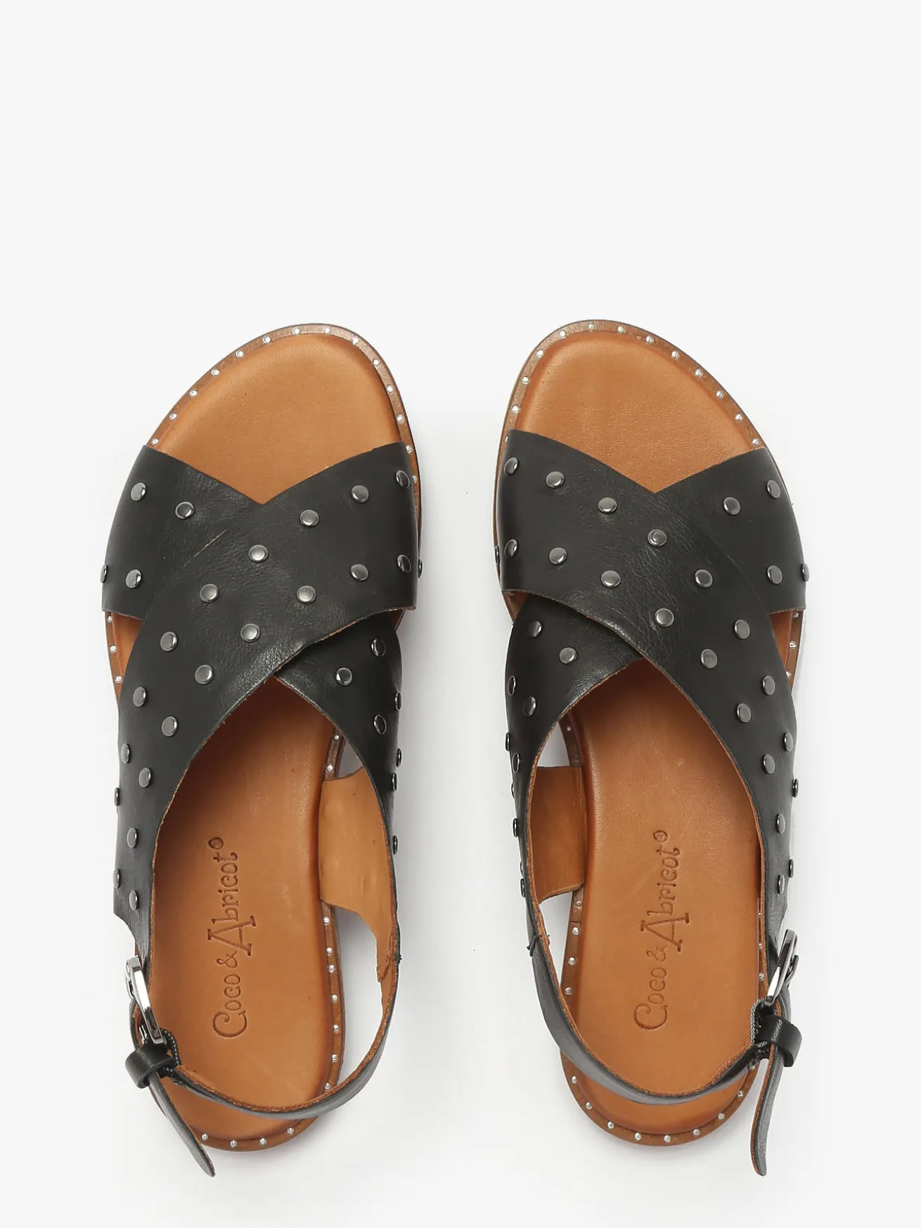 Nu-pieds Magnieu en cuir COCO ABRICOT