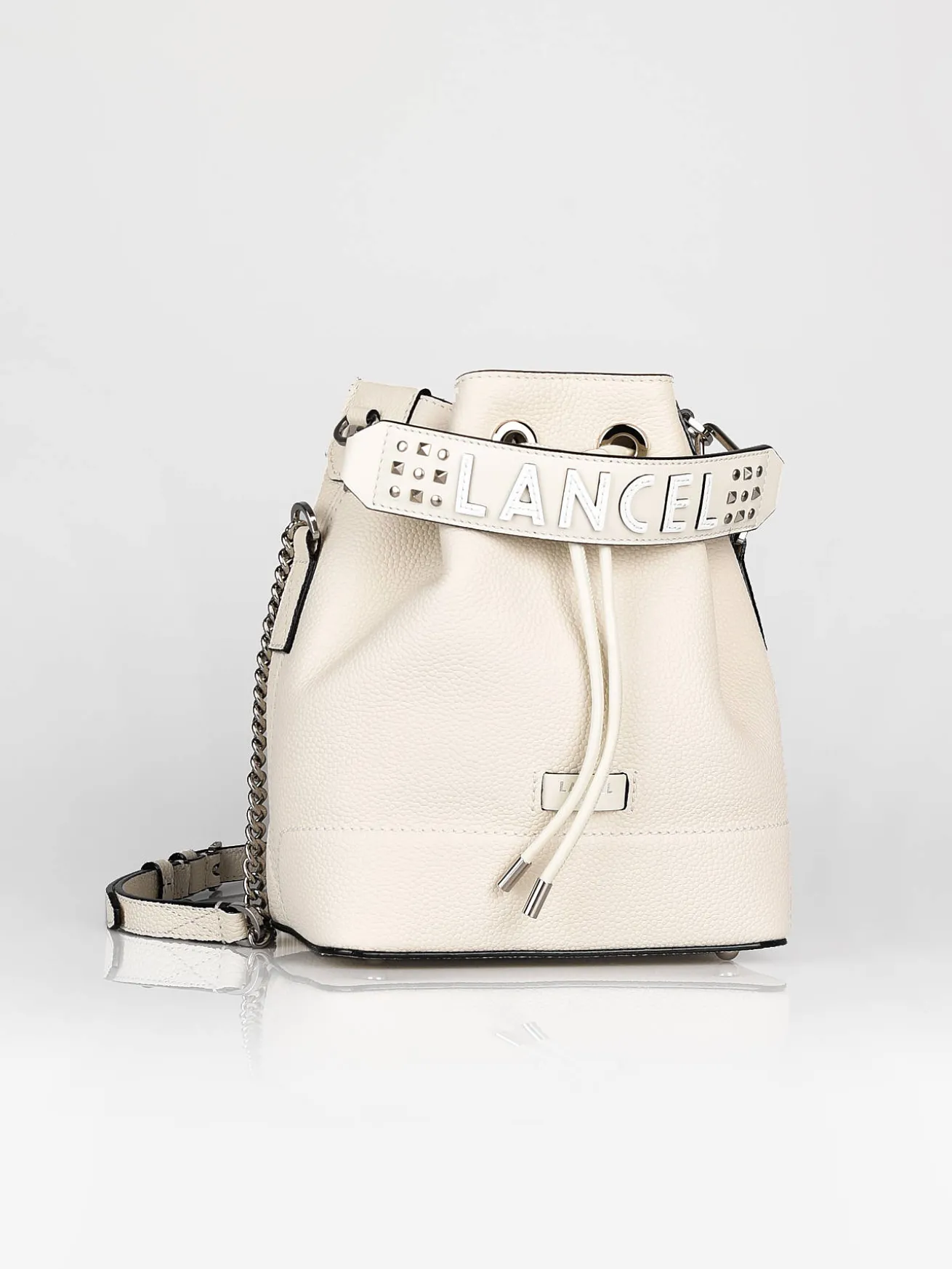 Poignée amovible Ninon Studs cuir LANCEL