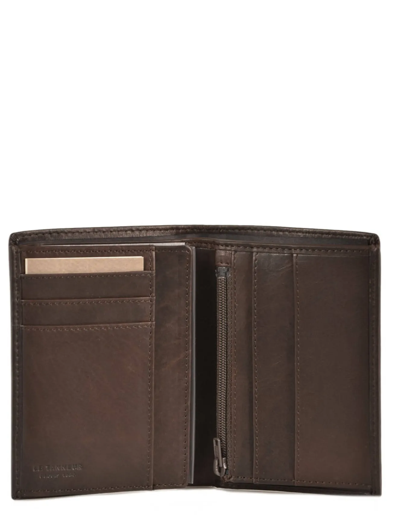 Portefeuille vertical zippé Gary cuir LE TANNEUR