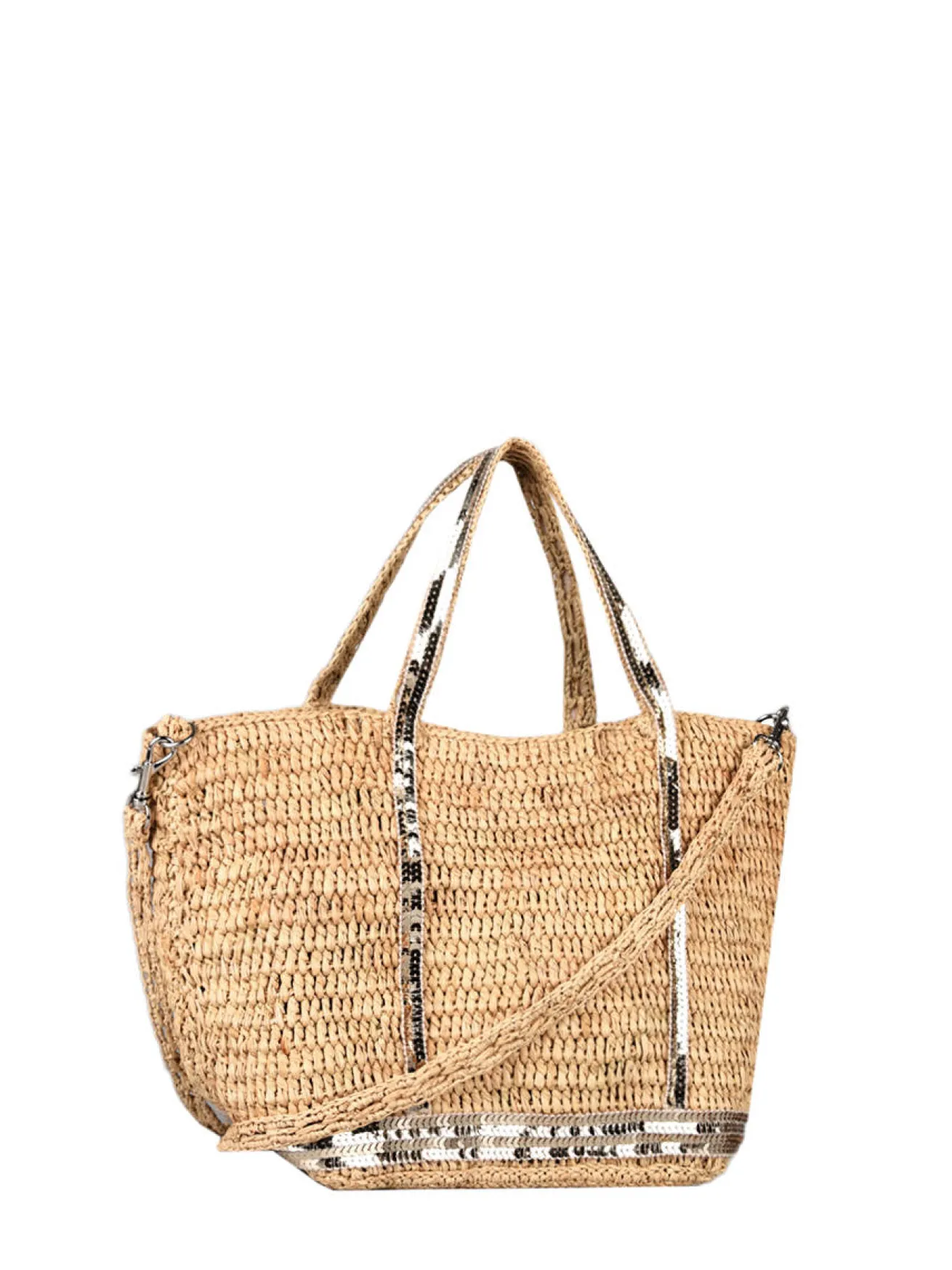 Sac à main Le Cabas raffia et paillettes VANESSA BRUNO