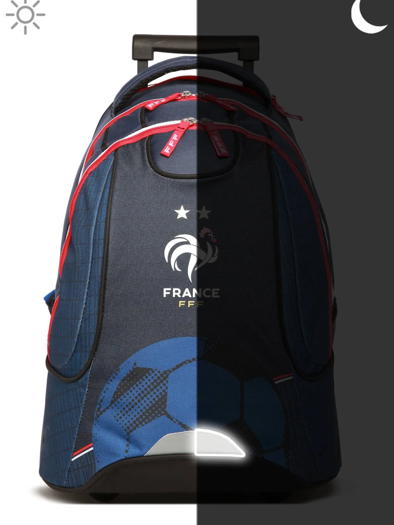 Sac a dos à roulettes 2 compartiments FEDERAT. FRANCE FOOTBALL