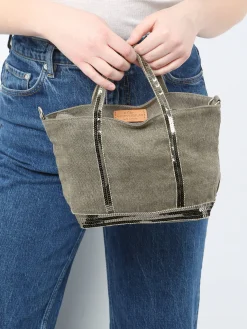 Sac bandoulière Baby Cabas lin paillettes VANESSA BRUNO