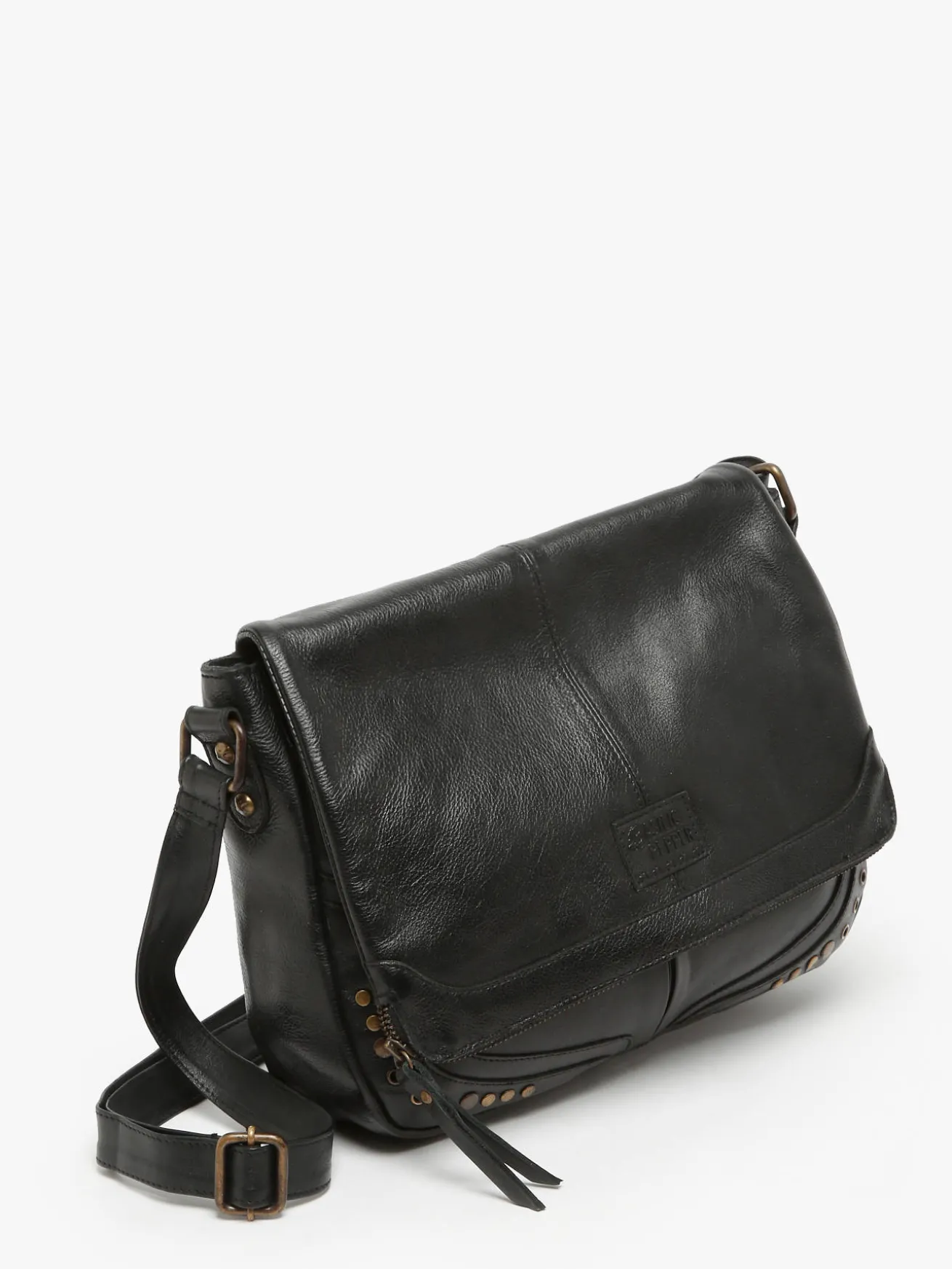 Sac bandoulière Glam eyelet cuir BASILIC PEPPER