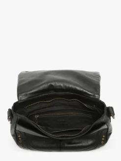 Sac bandoulière Glam eyelet cuir BASILIC PEPPER