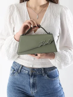 Sac bandoulière K signature cuir KARL LAGERFELD