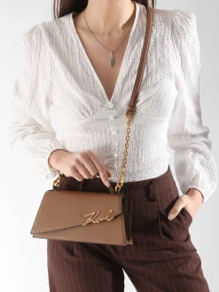 Sac bandoulière K signature cuir KARL LAGERFELD