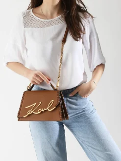 Sac bandoulière K signature cuir KARL LAGERFELD
