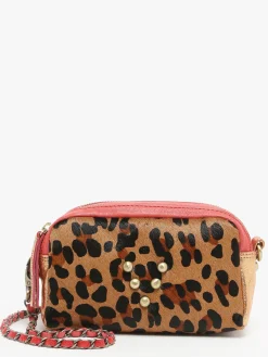 Sac bandoulière Léopard cuir VIRGINIE DARLING
