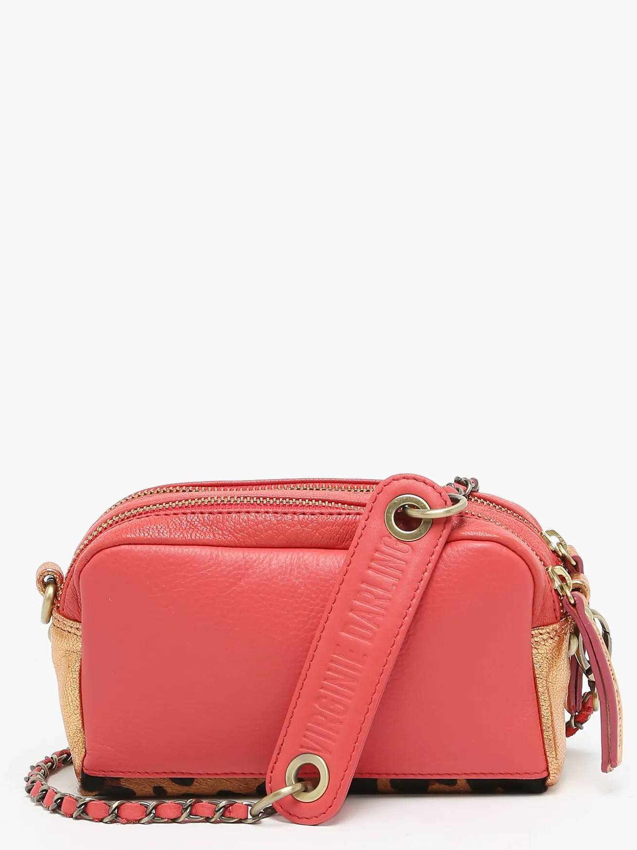 Sac bandoulière Léopard cuir VIRGINIE DARLING