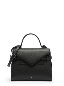 Sac bandoulière M double rabat Emilie cuir grainé LE TANNEUR