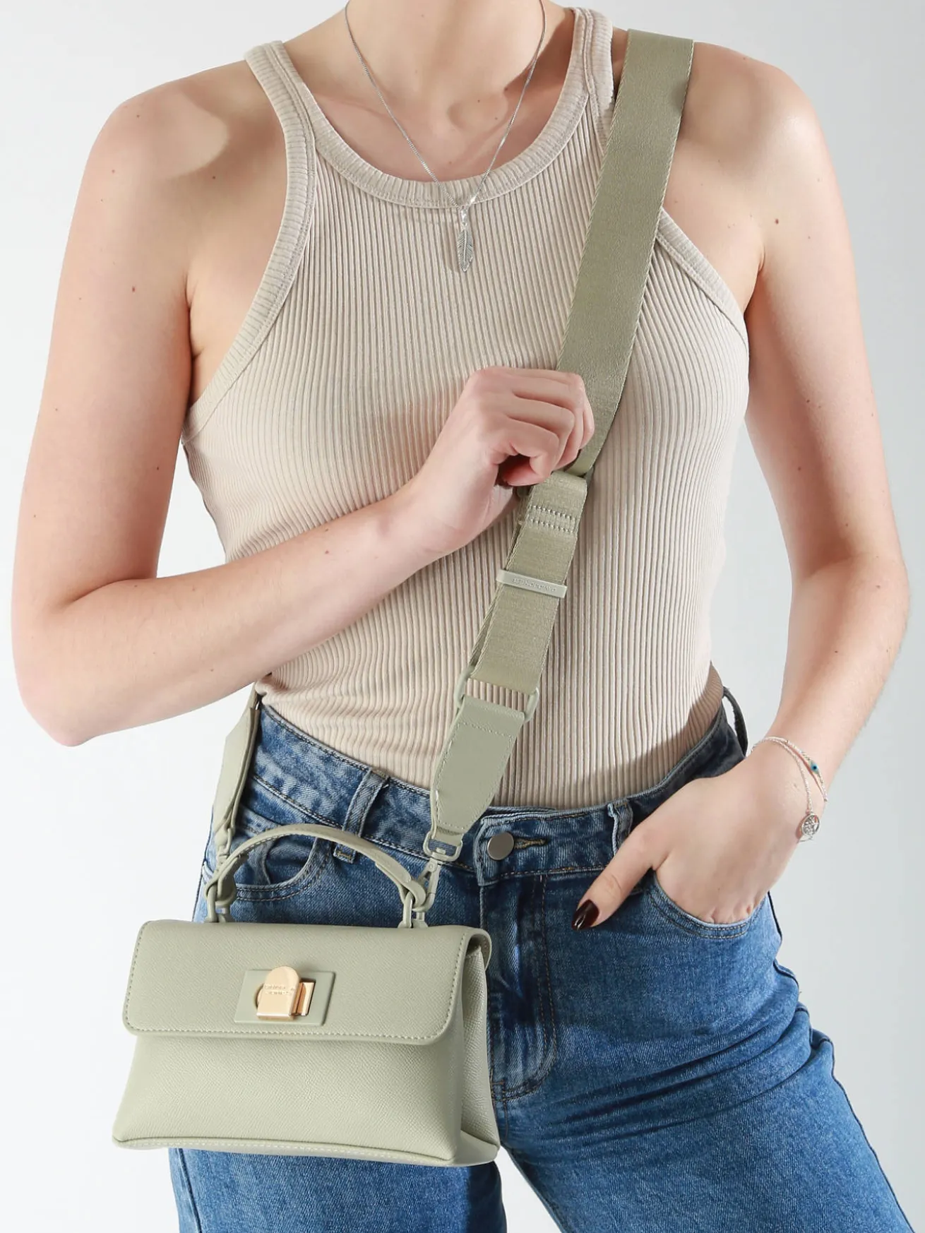 Sac bandoulière Saffiano DAVID JONES