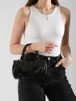 Sac bandoulière Strappy cuir BASILIC PEPPER