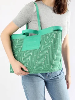 Sac cabas Camille Jacquard et cuir LANCEL