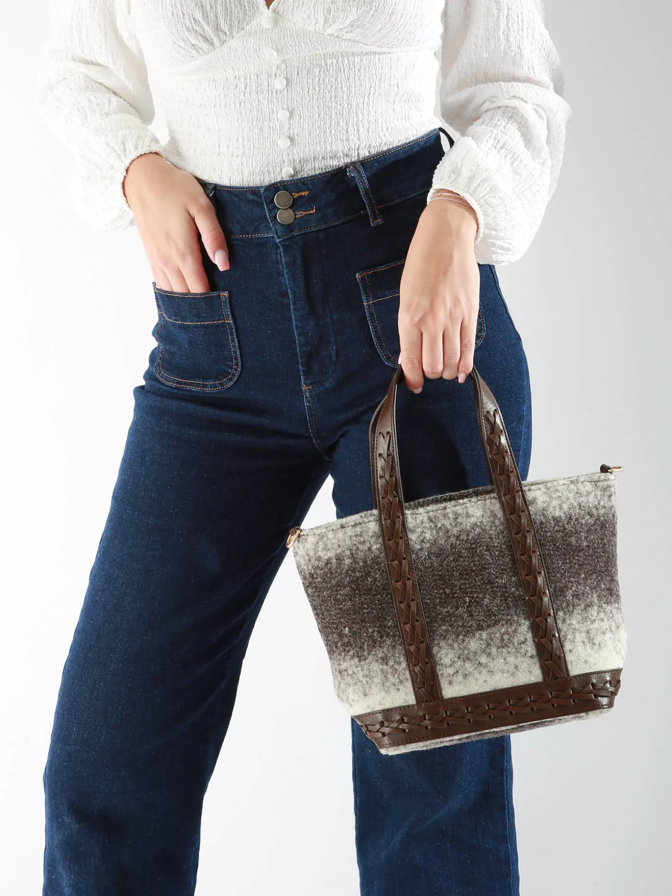 Sac cabas S en laine avec bandoulière VANESSA BRUNO