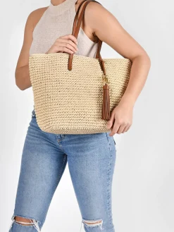 Sac cabas Whitney en paille crochetée LAUREN RALPH LAUREN