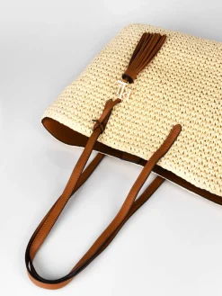 Sac cabas Whitney en paille crochetée LAUREN RALPH LAUREN