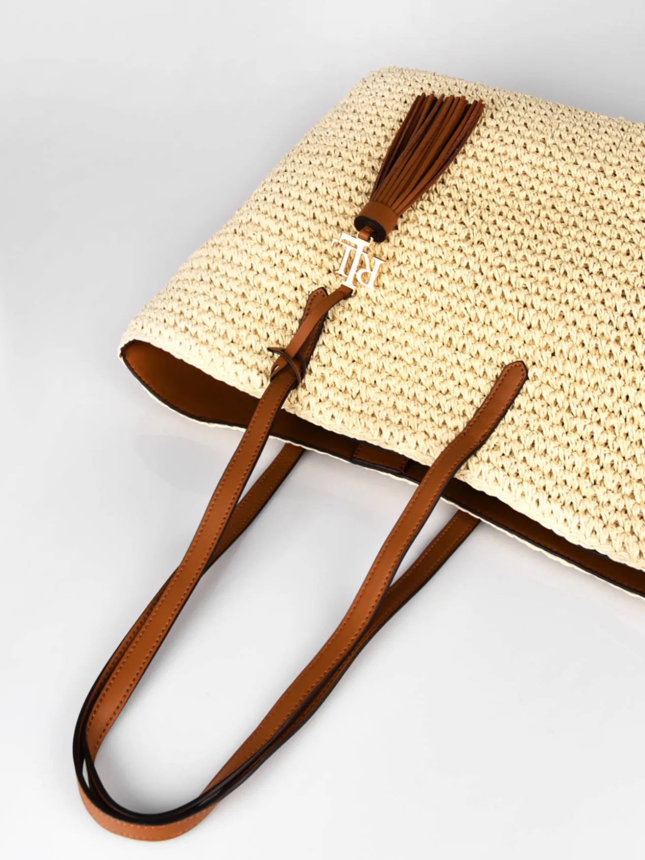 Sac cabas Whitney en paille crochetée LAUREN RALPH LAUREN