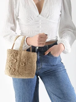 Sac cabas XS Raphia Fleuri VANESSA BRUNO