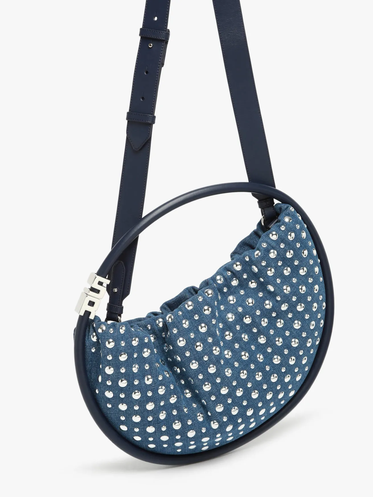 Sac Domino médium en denim et studs SONIA RYKIEL