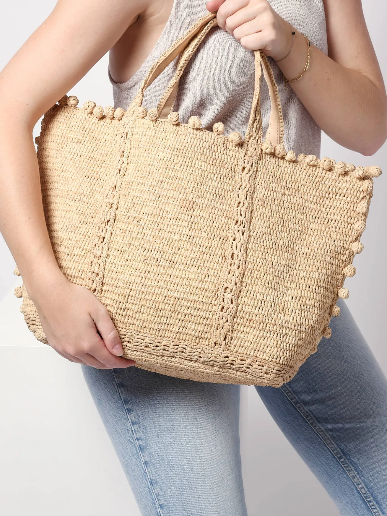 Sac Le Cabas Raphia pompon VANESSA BRUNO