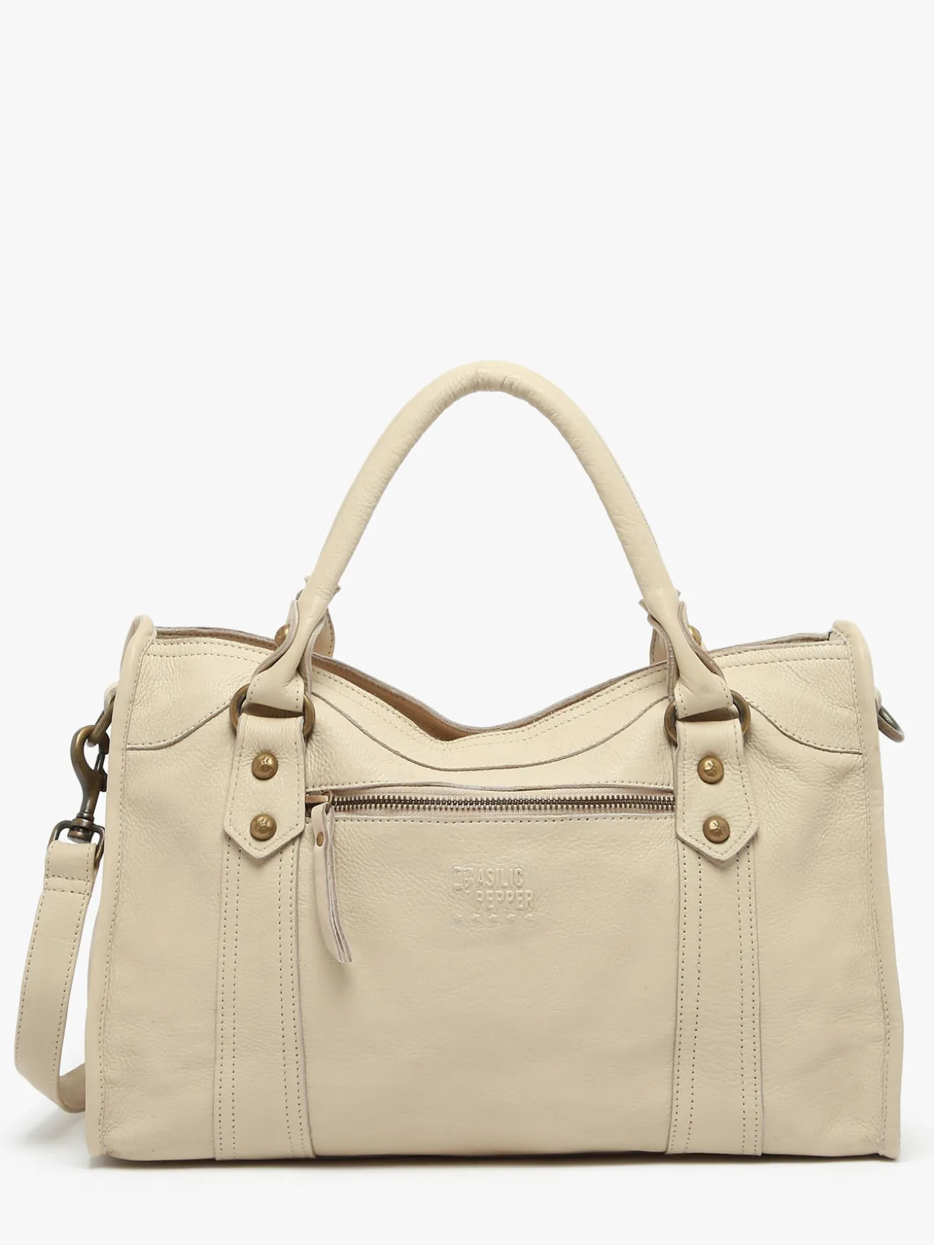 Sac porté main Cow cuir BASILIC PEPPER
