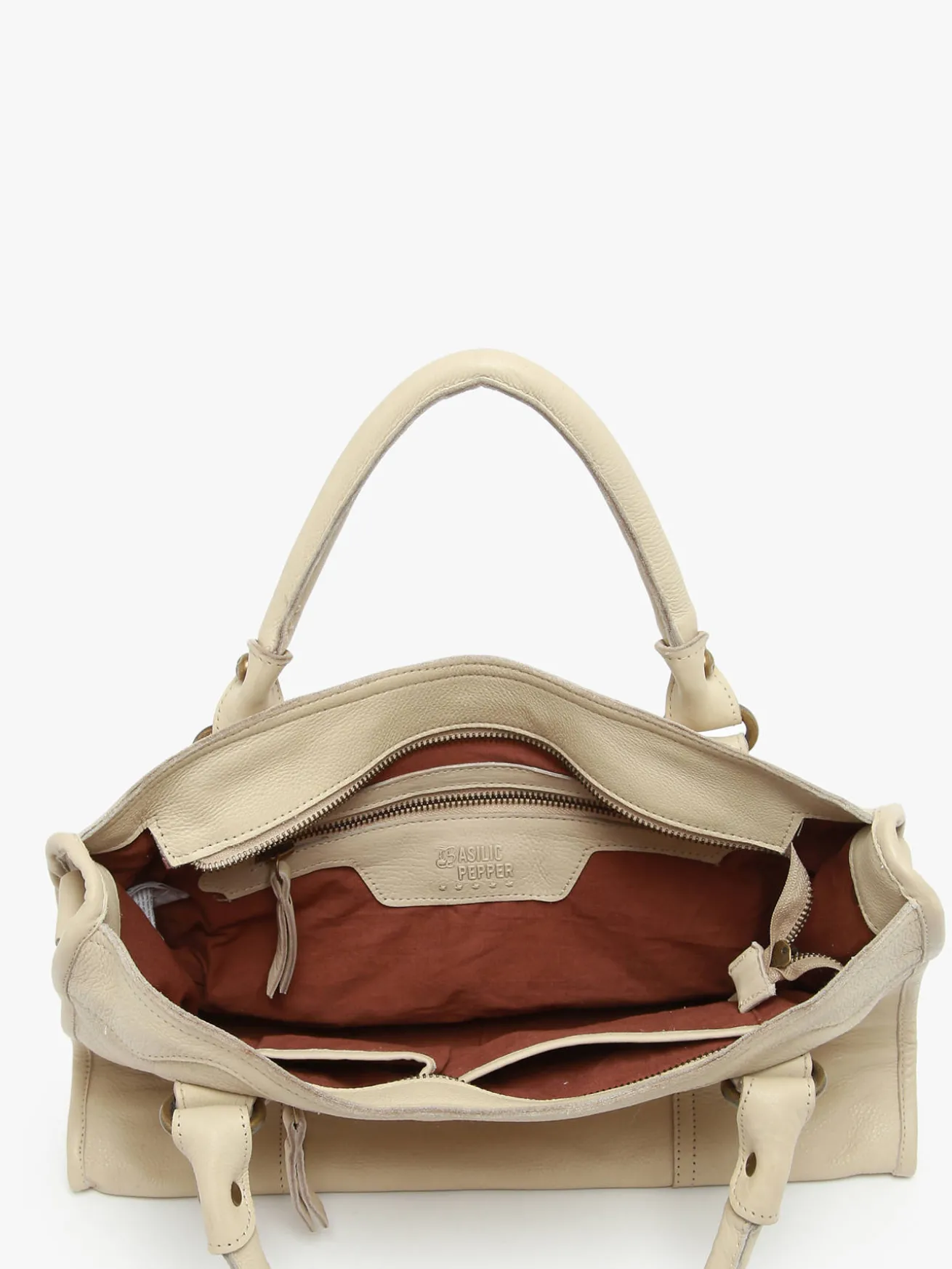 Sac porté main Cow cuir BASILIC PEPPER