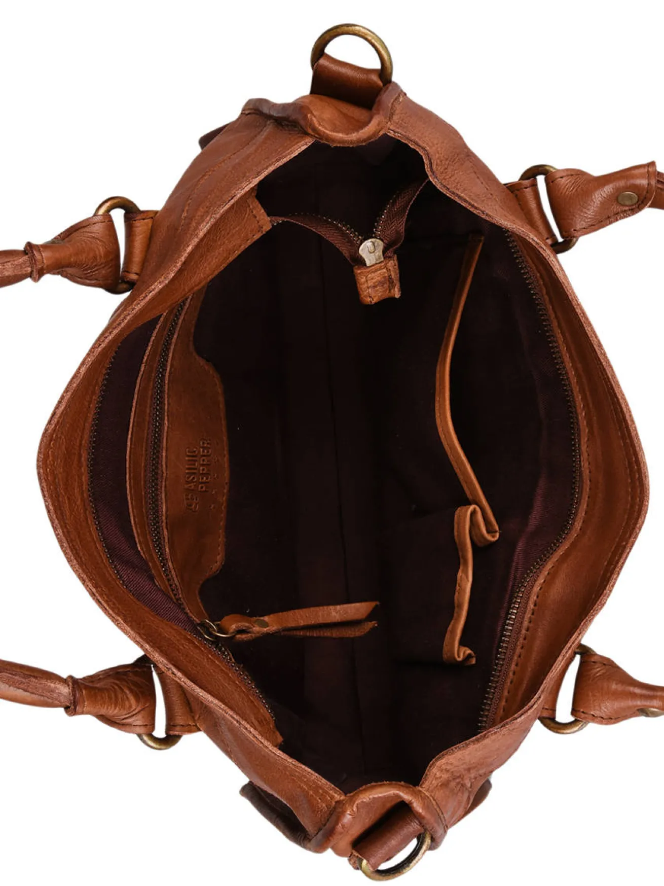 Sac porté main Cow cuir BASILIC PEPPER