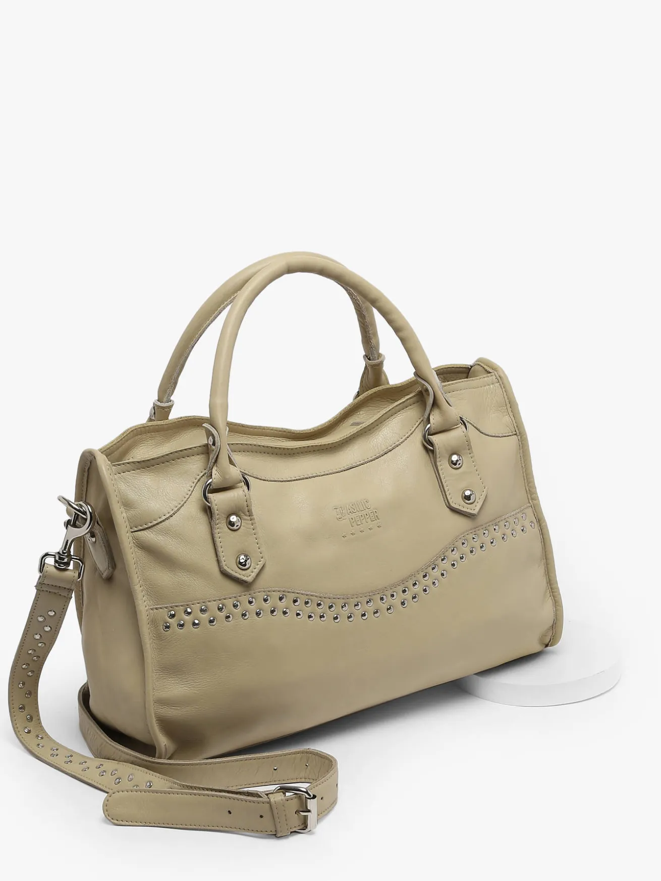 Sac porté main cuir BASILIC PEPPER