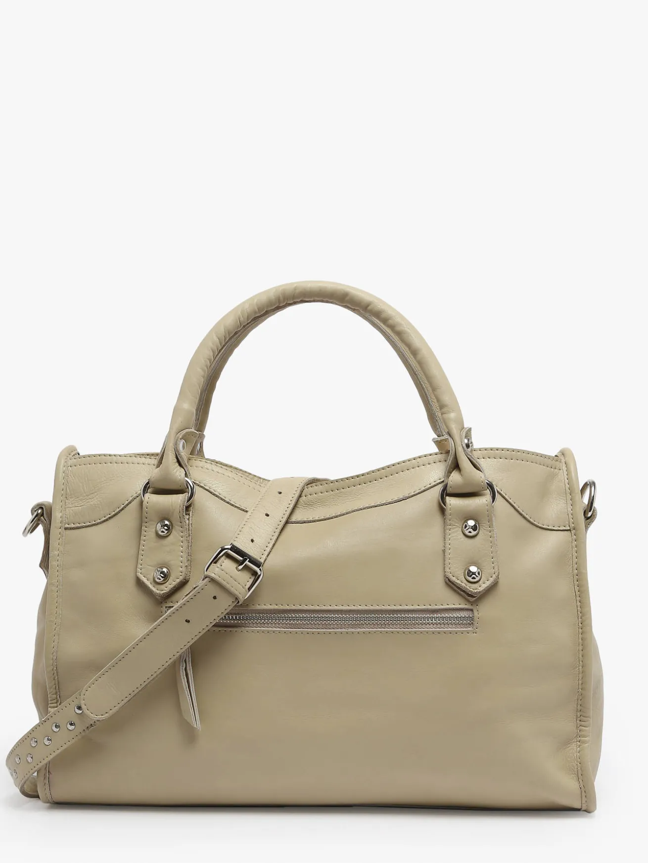 Sac porté main cuir BASILIC PEPPER