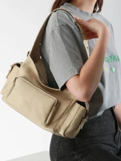 Sac porté épaule Cargo cuir BASILIC PEPPER