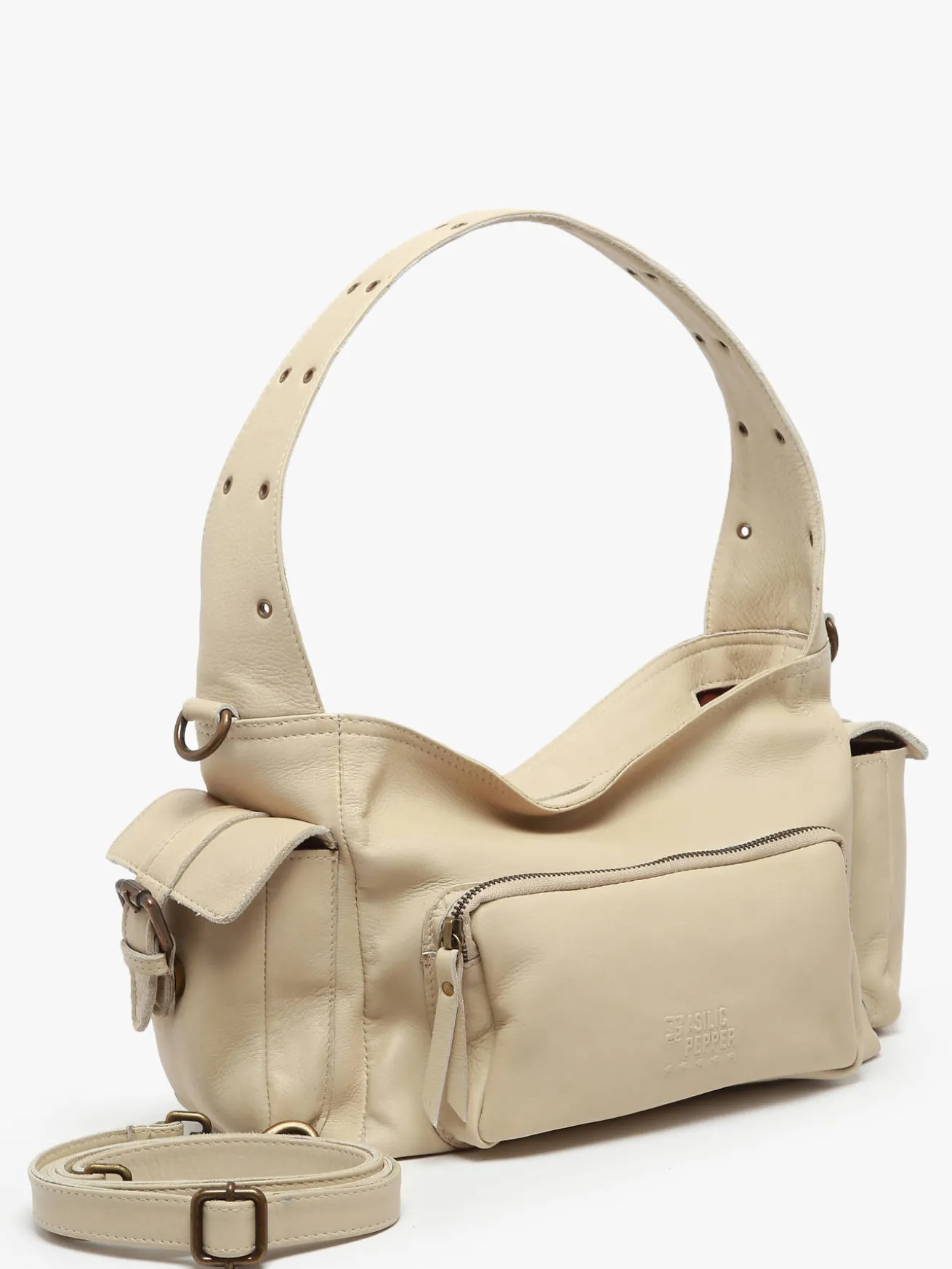 Sac porté épaule Cargo cuir BASILIC PEPPER