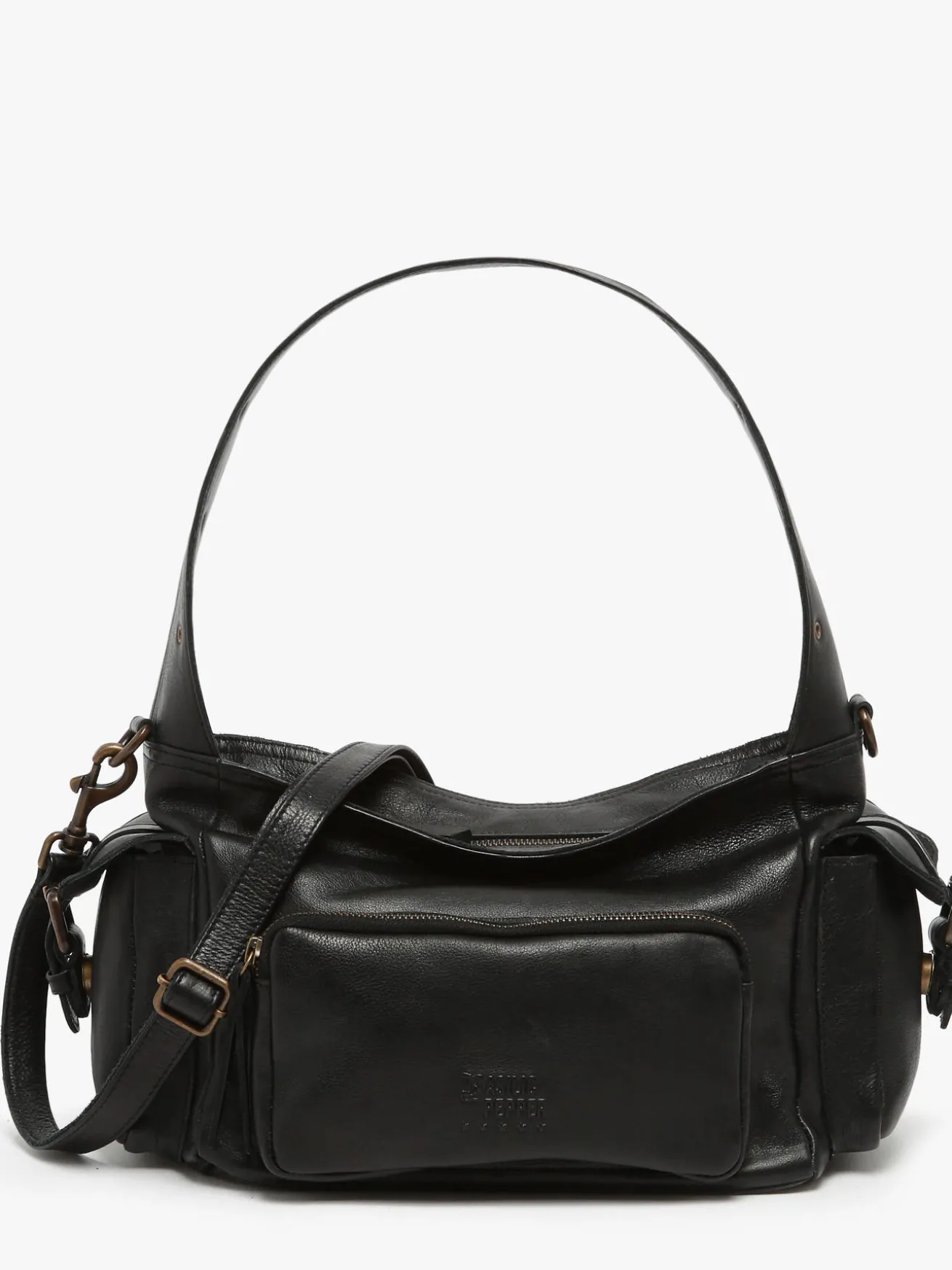 Sac porté épaule Cargo cuir BASILIC PEPPER