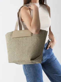 Sac porté épaule Ck raffia raphia CALVIN KLEIN JEANS