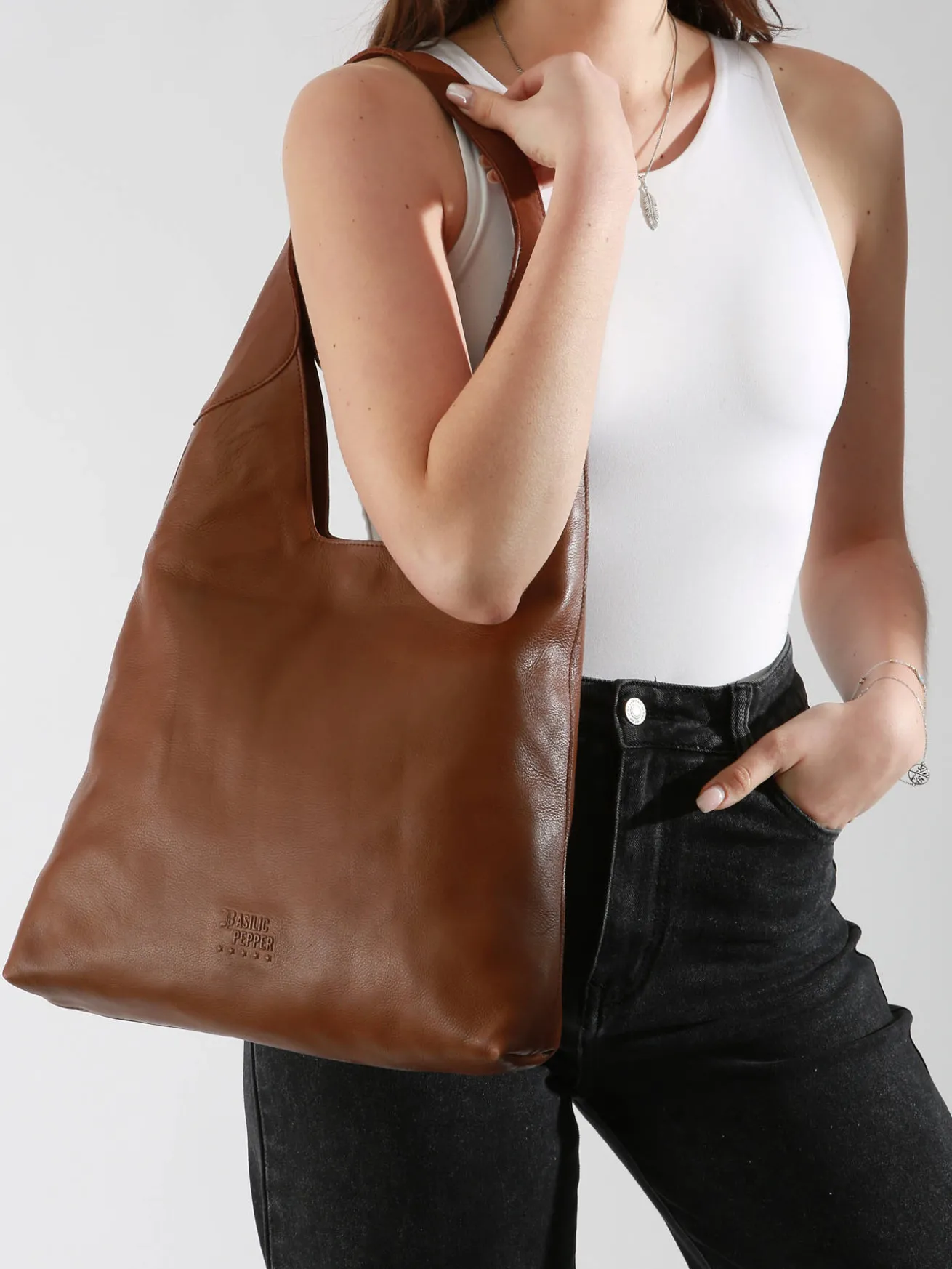 sac porté épaule Cow cuir BASILIC PEPPER