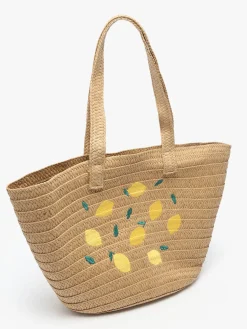 Sac porté épaule Luisa raphia PIECES