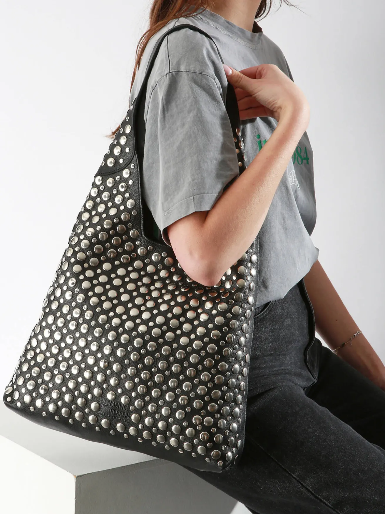 sac porté épaule Memphis cuir BASILIC PEPPER