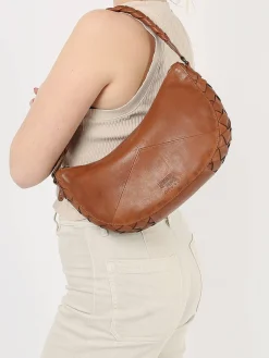 Sac porté épaule Obbo cuir BASILIC PEPPER