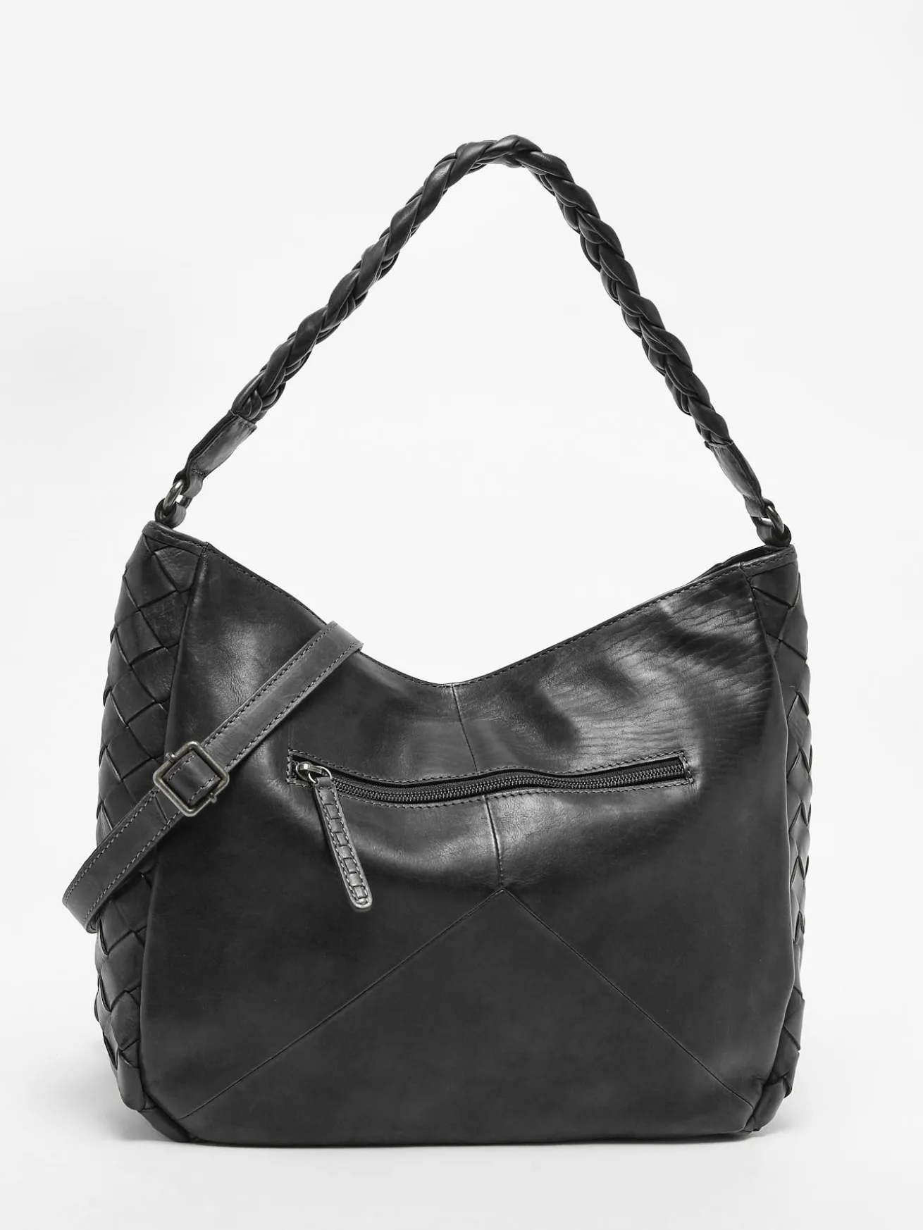 Sac porté épaule Obbo cuir BASILIC PEPPER