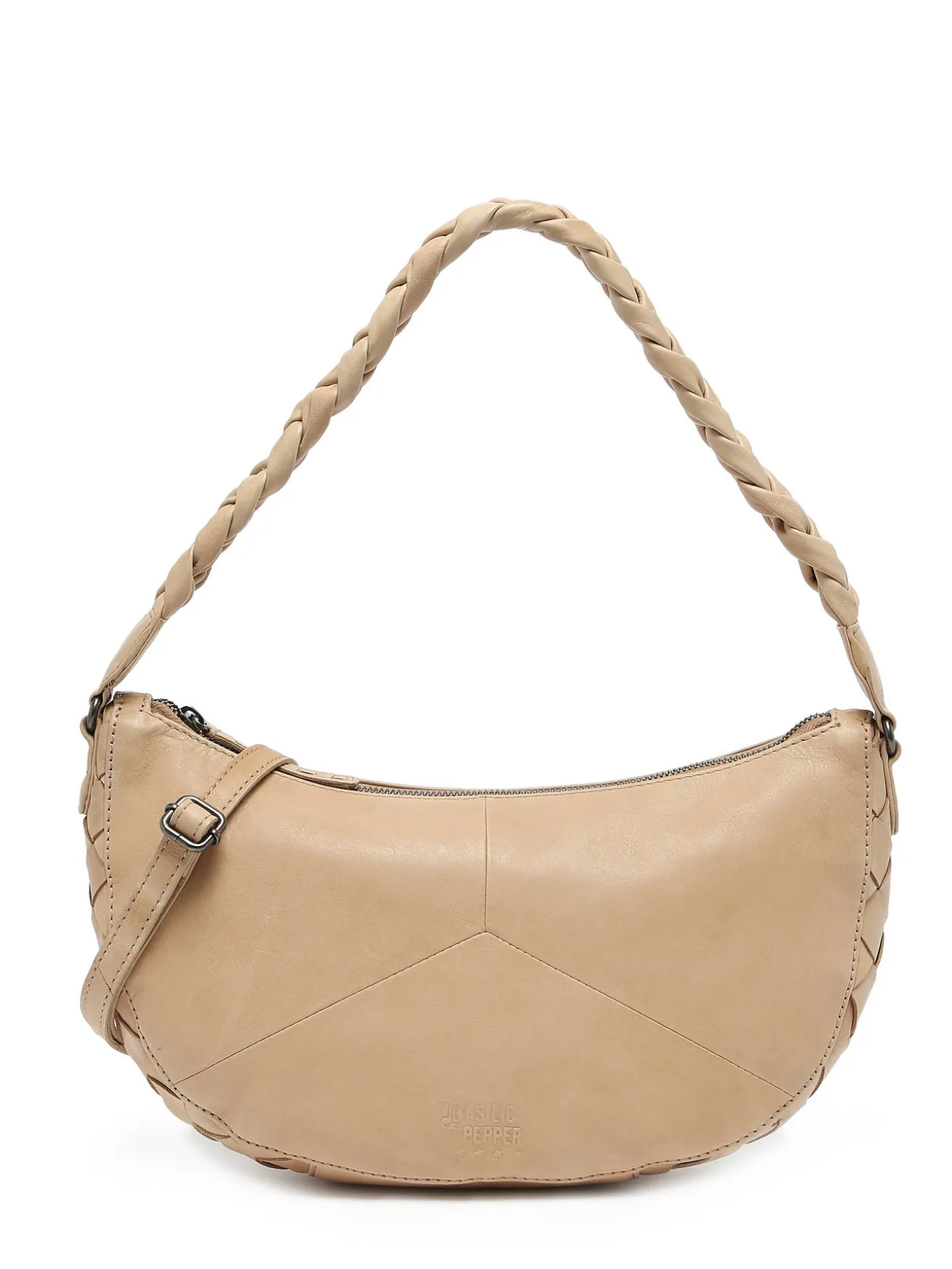 Sac porté épaule Obbo cuir BASILIC PEPPER