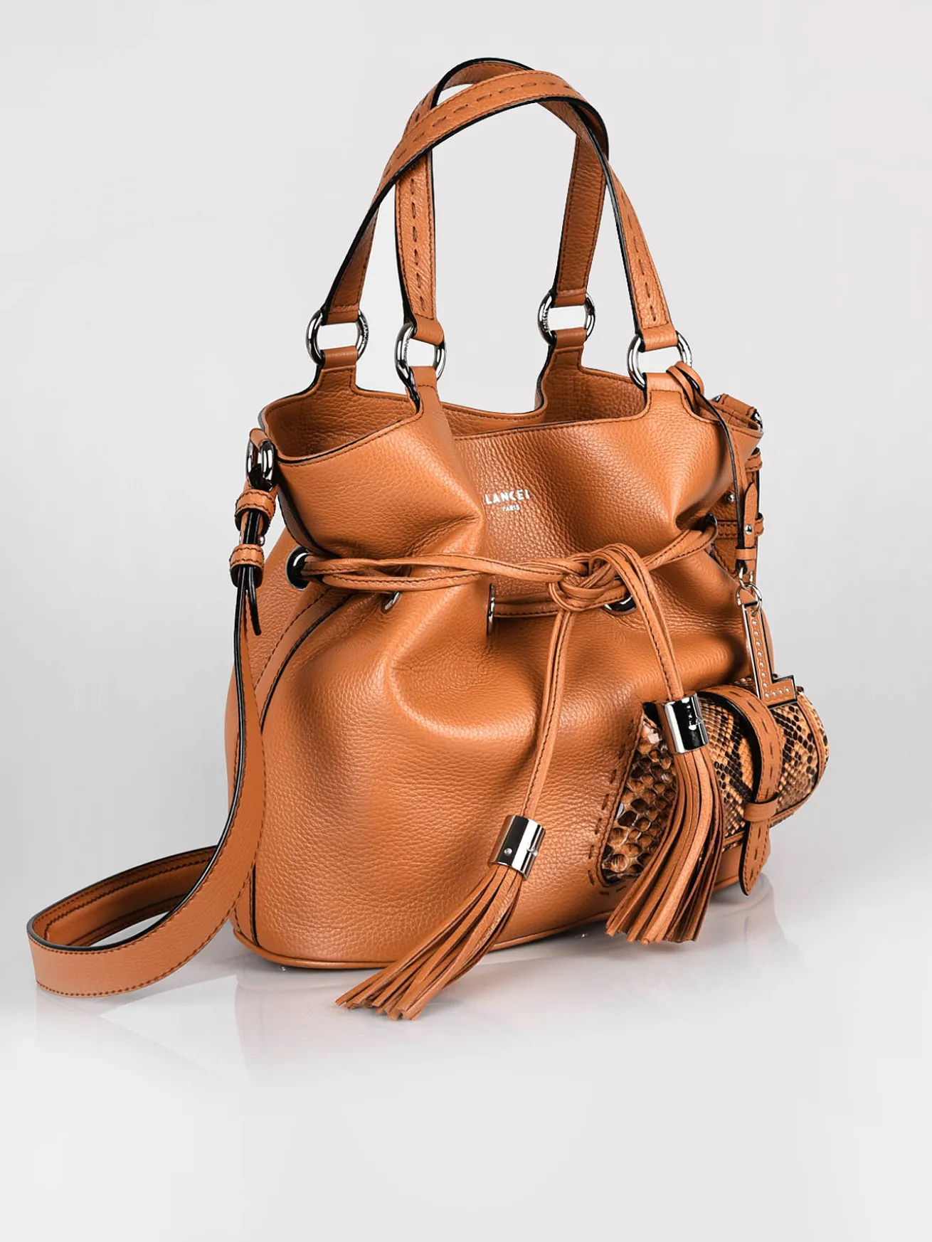 Sac seau M Premier Flirt Python cuir LANCEL
