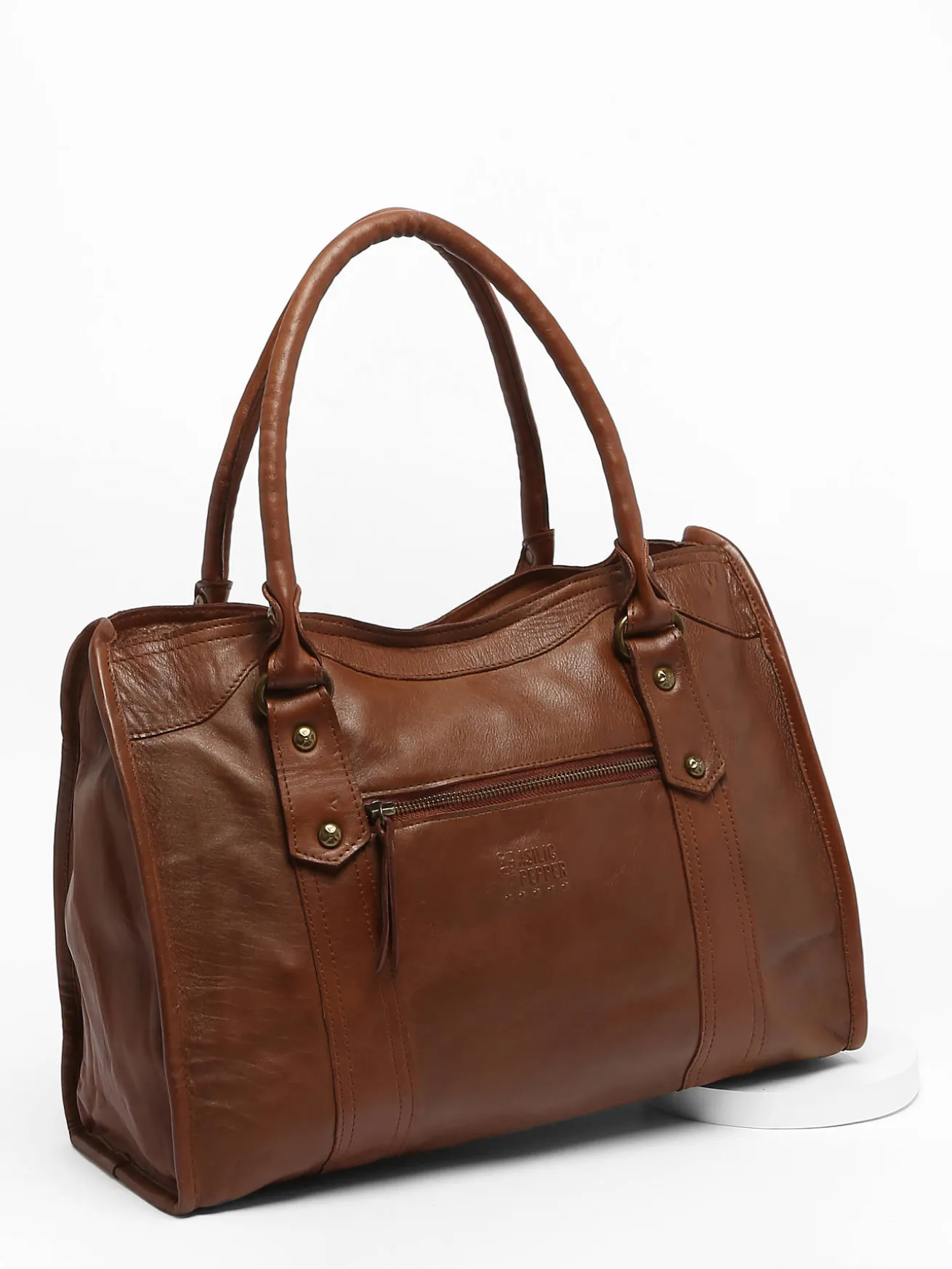 Sac Shopping Cow cuir BASILIC PEPPER