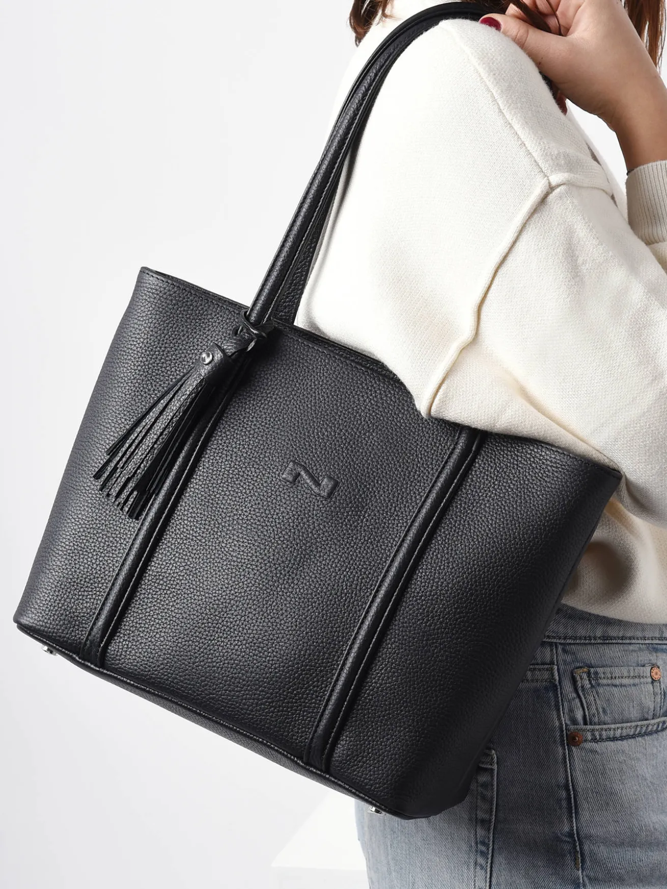 Sac shopping Small Cabas cuir NATHAN BAUME