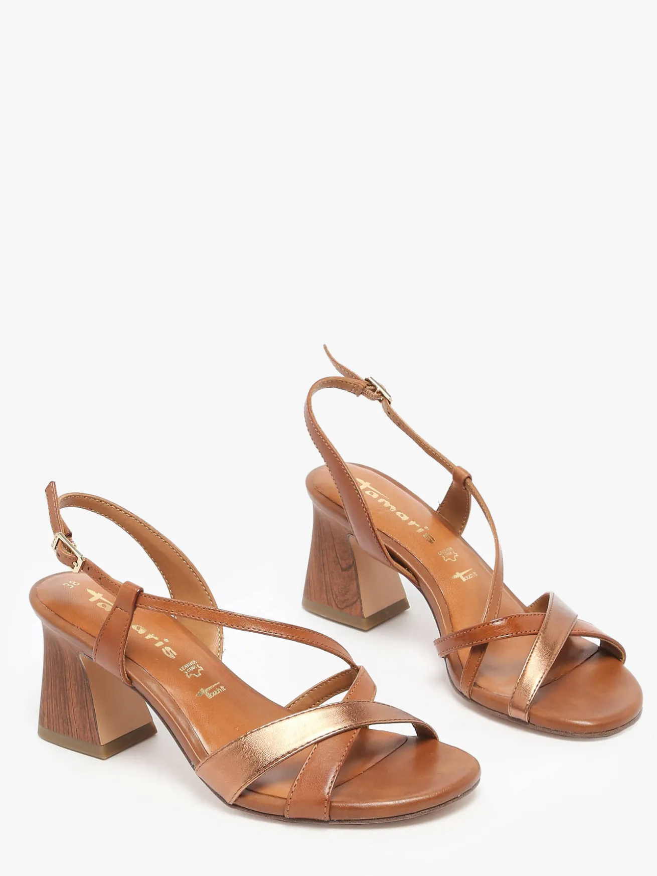 Sandales à talon en cuir TAMARIS