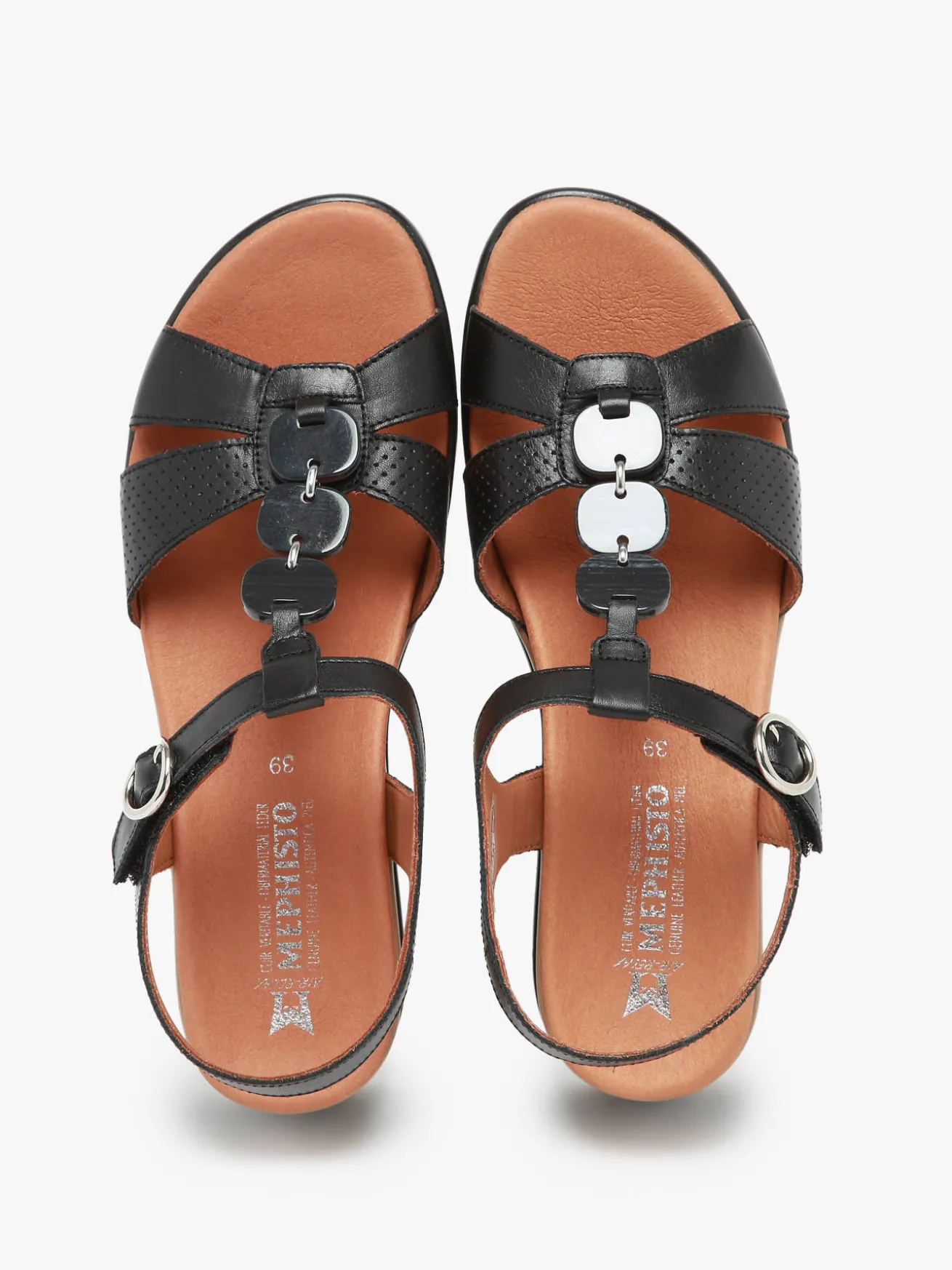 Sandales talon compensé en cuir MEPHISTO